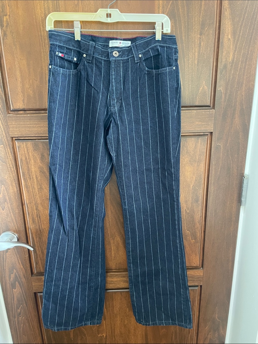 Tommy Hilfiger Dark Blue Pinstripe Bootcut Jeans